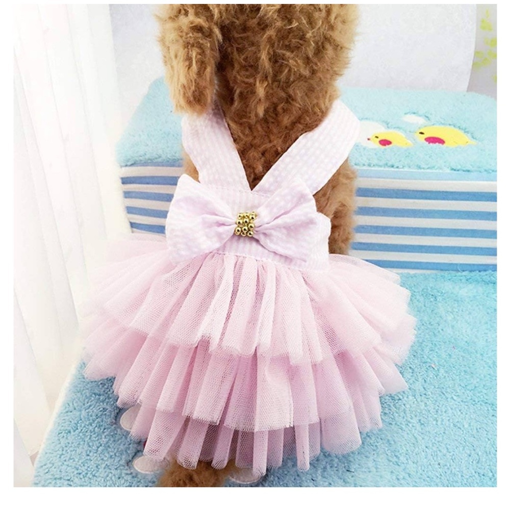 Dog dress with bow
